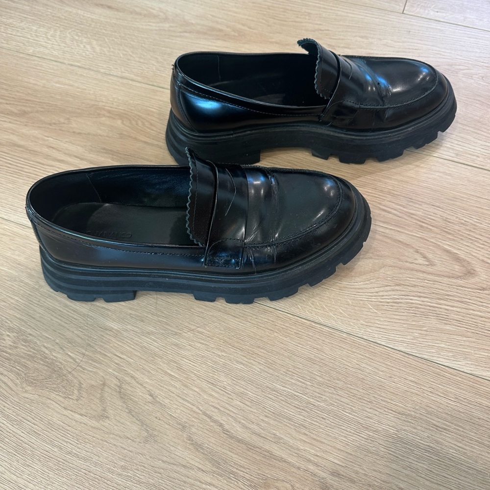 Tony Bianco Black Chunky Penny Loafers